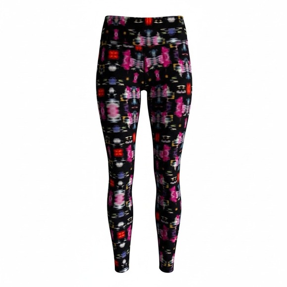 Athleta Pants - Athleta Womens Small Kaleidoscope Abstract Print Activewear Leggings Black Pink